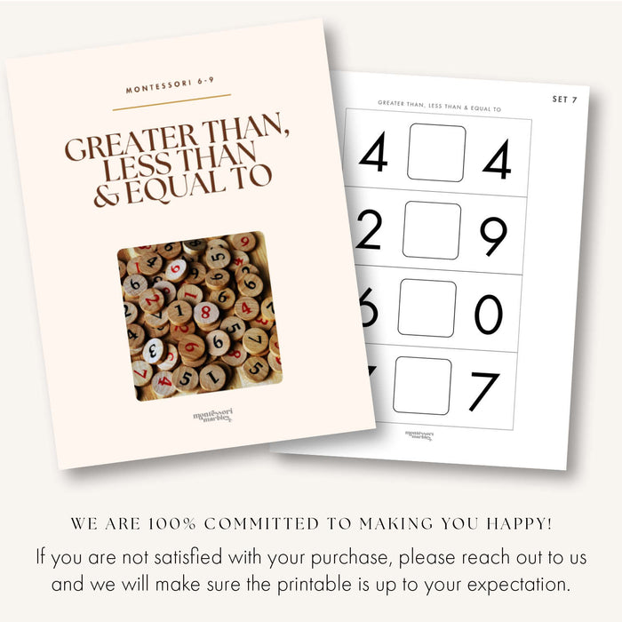 Greater Than, Less Than & Equal To Cards