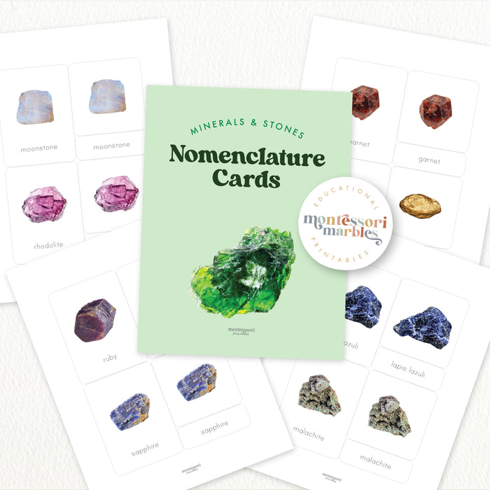 Minerals & Stones Nomenclature Cards