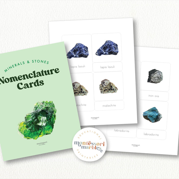 Minerals & Stones Nomenclature Cards