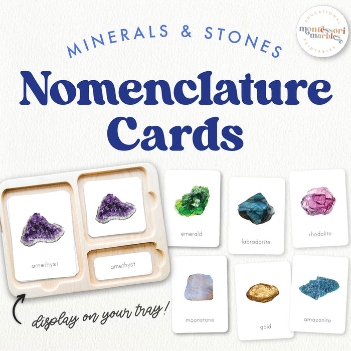 Minerals & Stones Nomenclature Cards