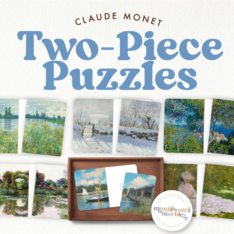 Claude Monet painting completion puzzle activity