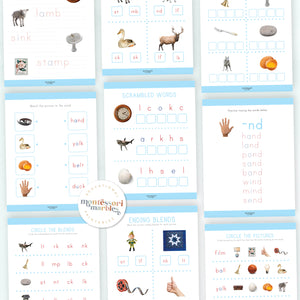 Montessori Blue Series Workbook | Ending Blends
