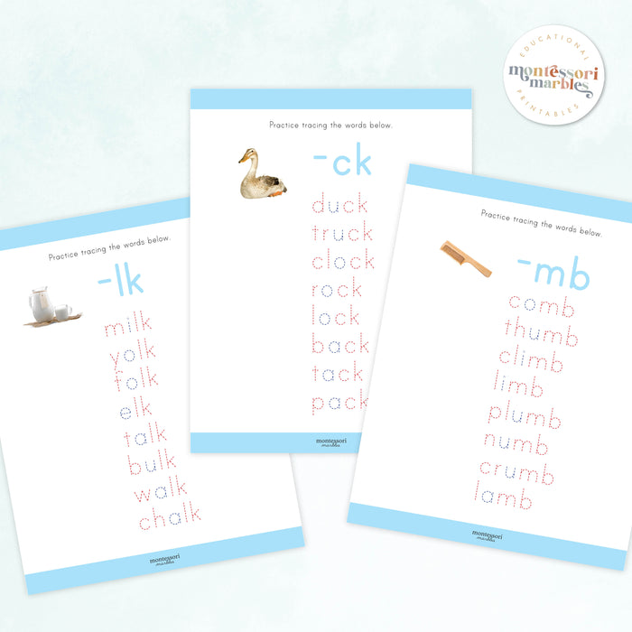 Montessori Blue Series Workbook | Ending Blends