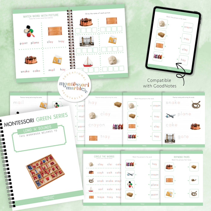 Montessori Green Series Long "A" Workbook