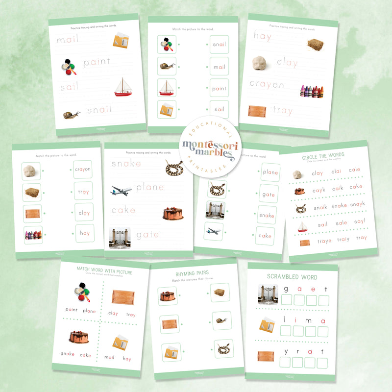 Montessori Green Series Long "A" Workbook