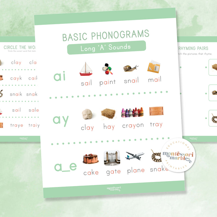 Montessori Green Series Long "A" Workbook