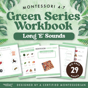 Green Series workbook for long E vowel sound practice — ages 3-6