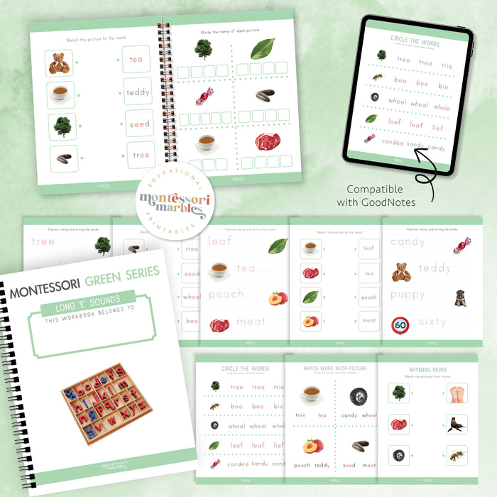 Montessori Green Series Long "E" Workbook