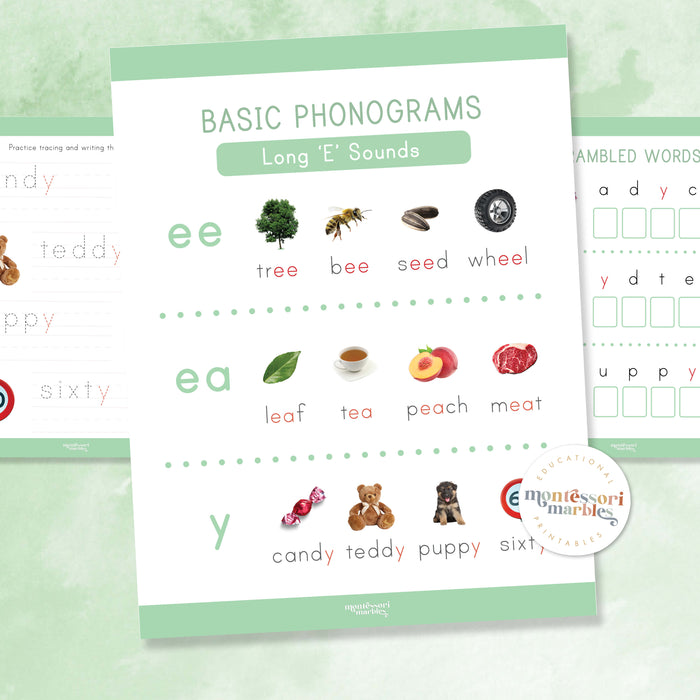 Montessori Green Series Long "E" Workbook