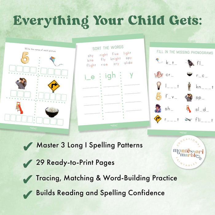 Montessori Green Series Long "I" Workbook