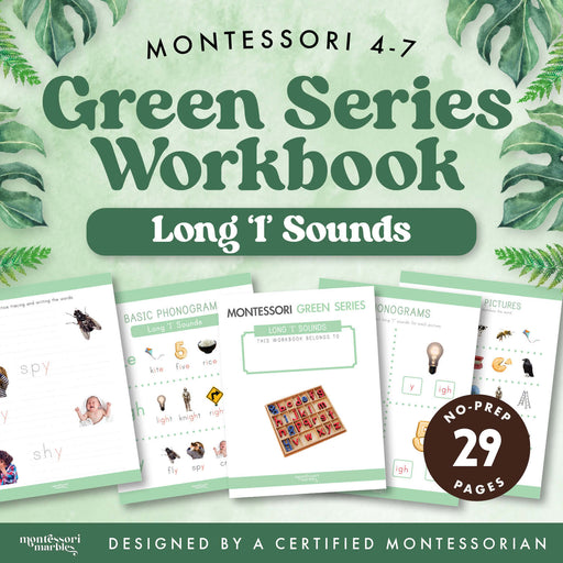 Green Series workbook for long I vowel sound practice — ages 3-6