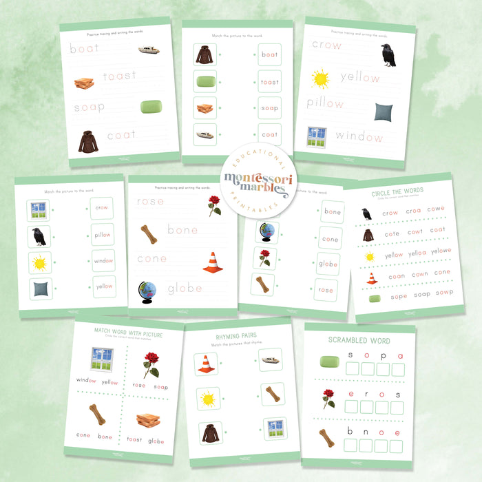 Montessori Green Series Long "O" Workbook