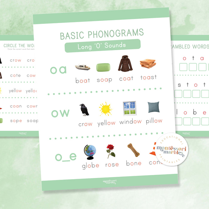 Montessori Green Series Long "O" Workbook