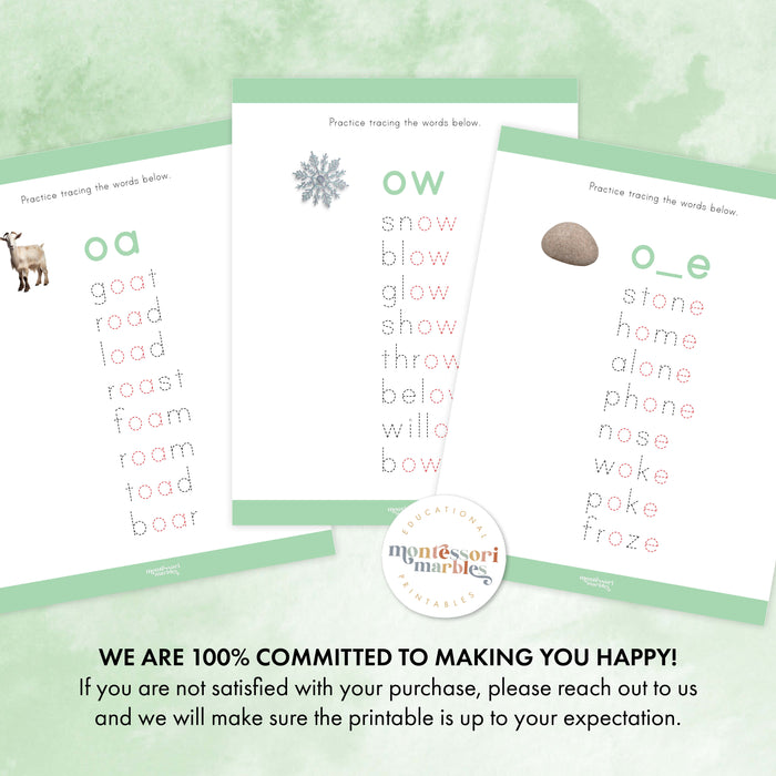 Montessori Green Series Long "O" Workbook