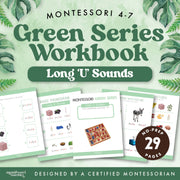 Green Series workbook for long U vowel sound practice — ages 3-6