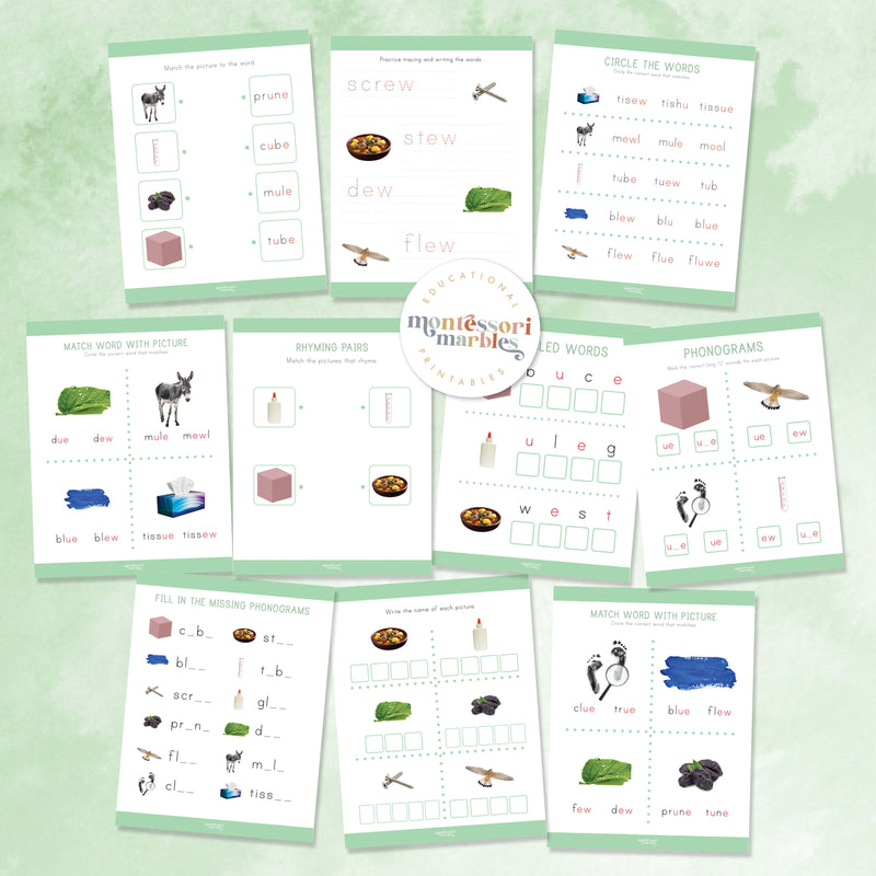 Montessori Green Series Long "U" Workbook