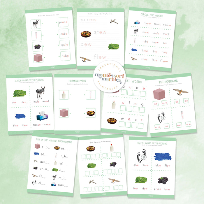 Montessori Green Series Long "U" Workbook