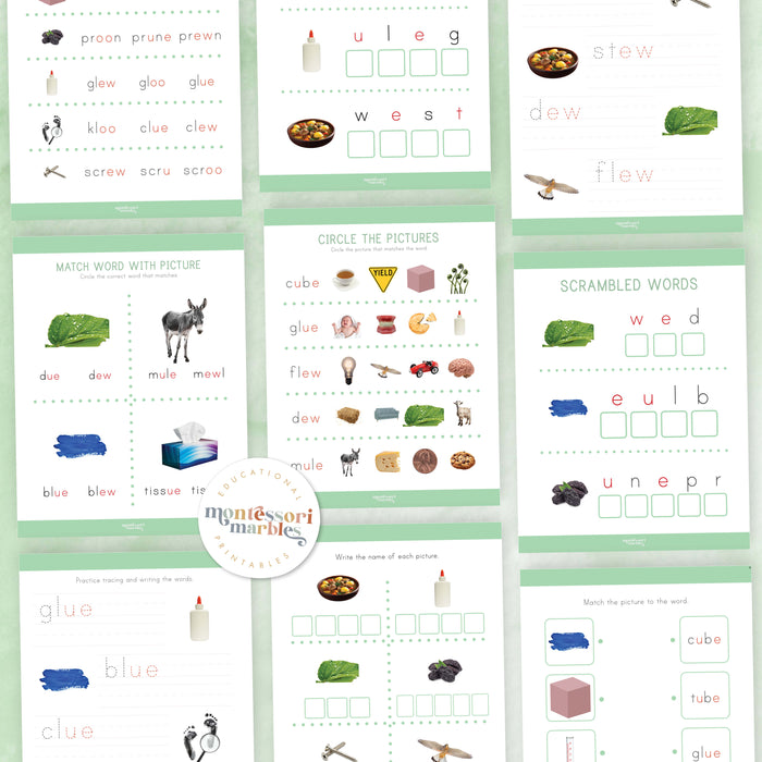 Montessori Green Series Long "U" Workbook