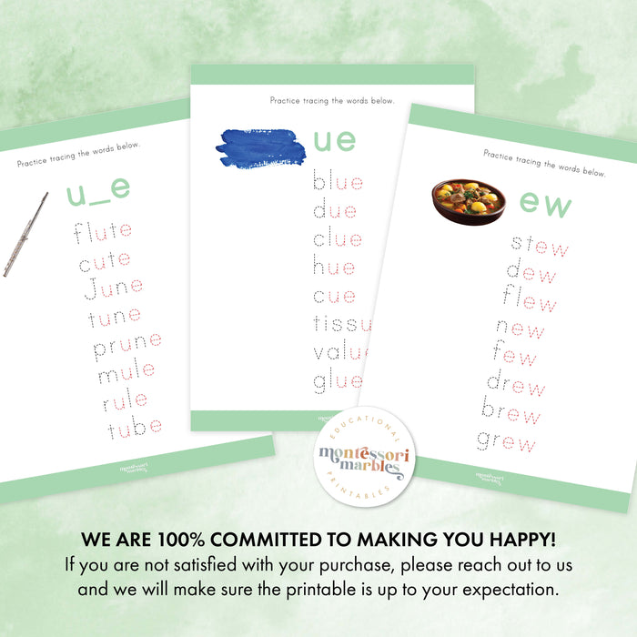 Montessori Green Series Long "U" Workbook