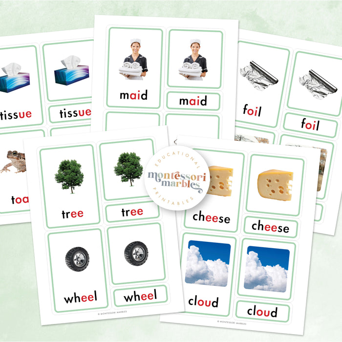 Montessori Green Series Nomenclature Cards
