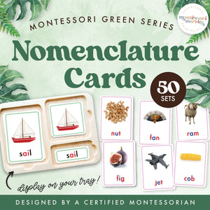 Montessori Green Series Nomenclature Cards