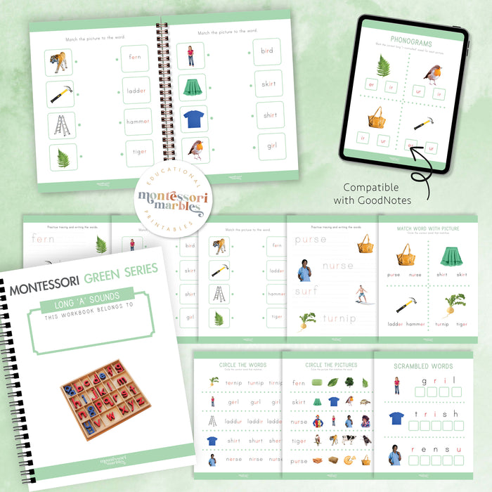 Montessori Green Series R-Controlled Vowels Workbook