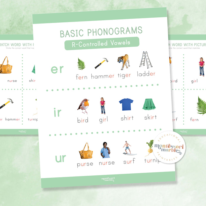 Montessori Green Series R-Controlled Vowels Workbook