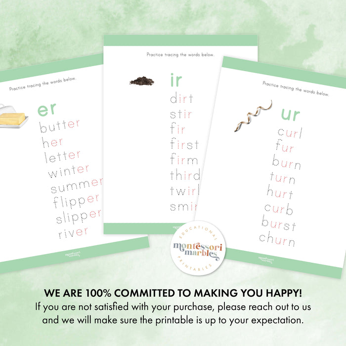 Montessori Green Series R-Controlled Vowels Workbook