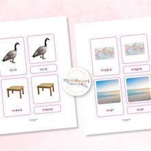 Load image into Gallery viewer, Montessori Serie Rosa Tarjetas de Nomenclatura
