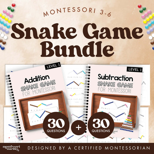 Snake Game math workbook bundle for addition and subtraction practice