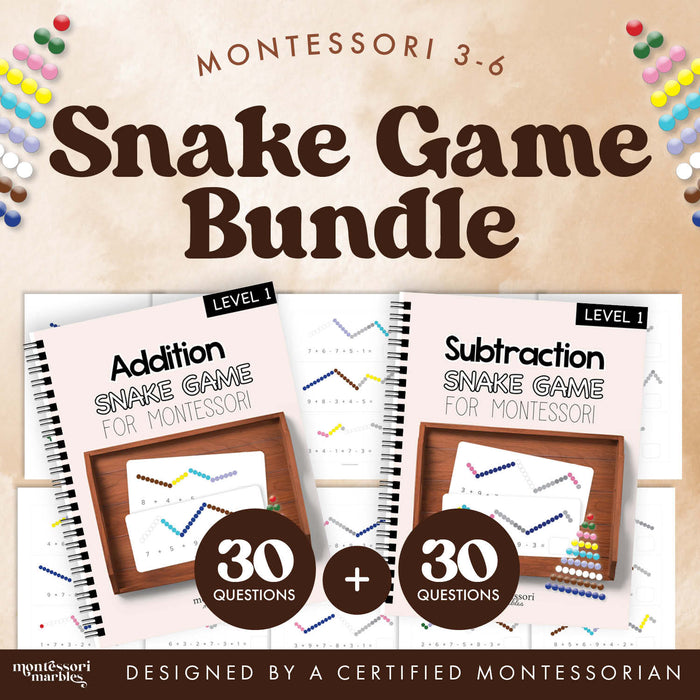 Snake Game math workbook bundle for addition and subtraction practice