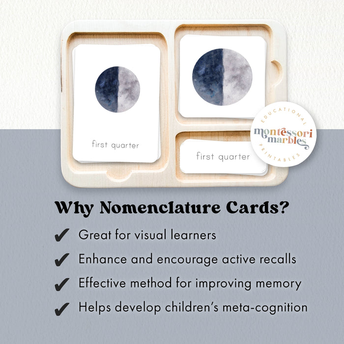 Moon Phases Nomenclature Cards