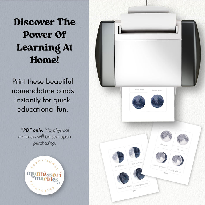 Moon Phases Nomenclature Cards