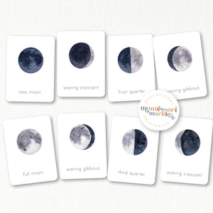 Moon Phases Nomenclature Cards