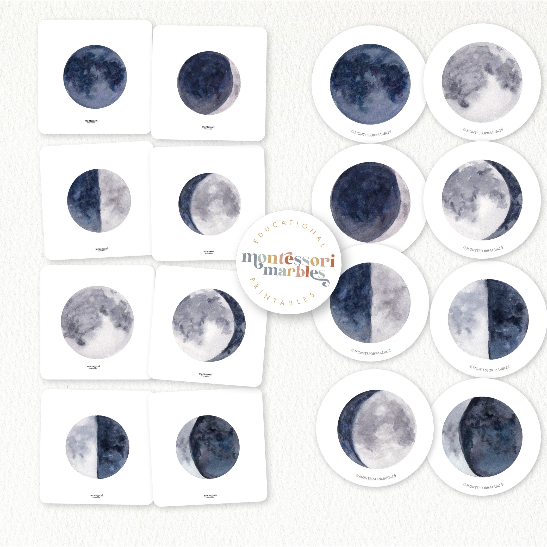 Moon Picture Matching Memory Game | 8 Sets Lunar Phases Ages 3-6 PDF ...