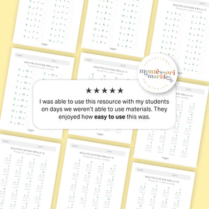 Multiplication Drills Workbook Level 1