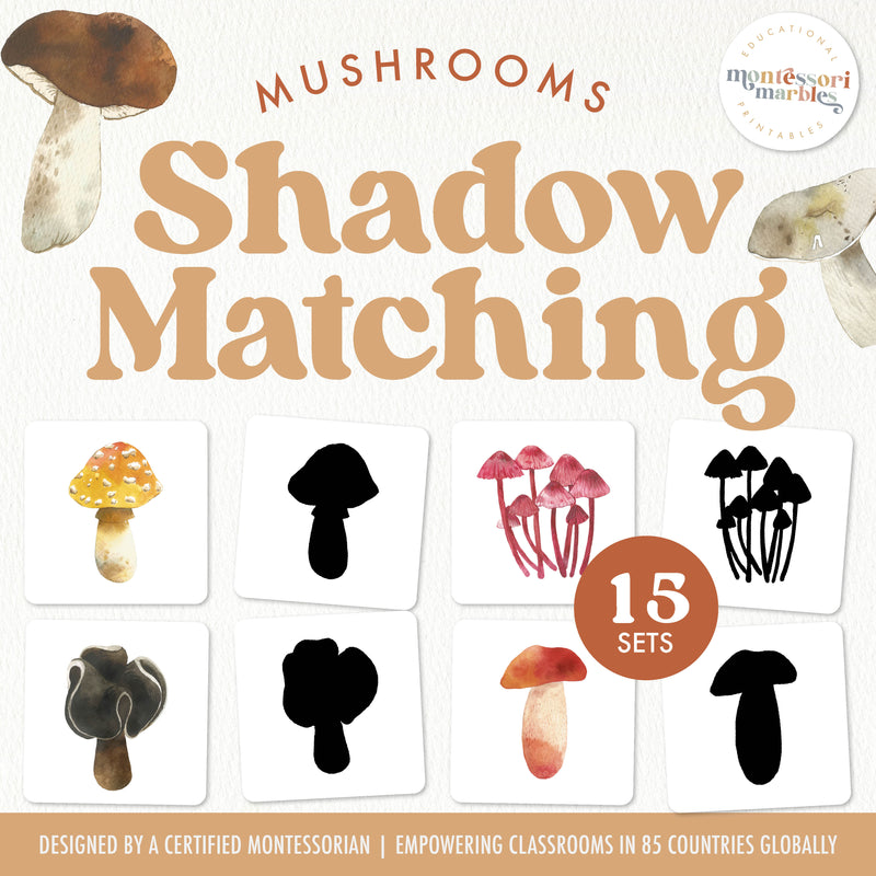 Mushroom shadow matching activity for visual discrimination and fall study