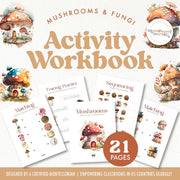 Mushroom workbook exploring fungi and food — ages 3-6