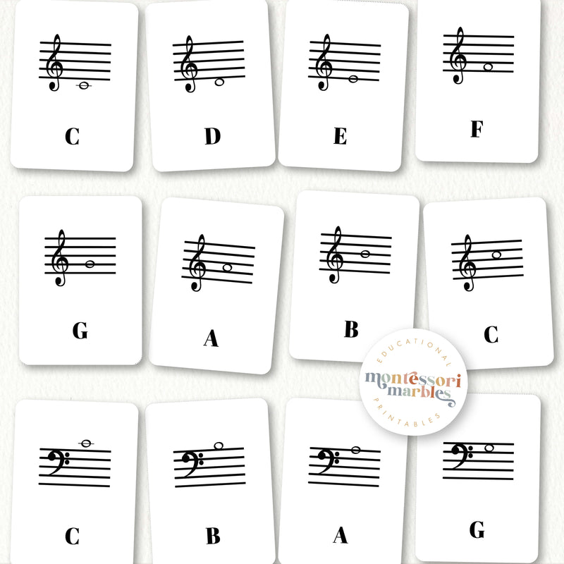 Music Notes Flash Cards