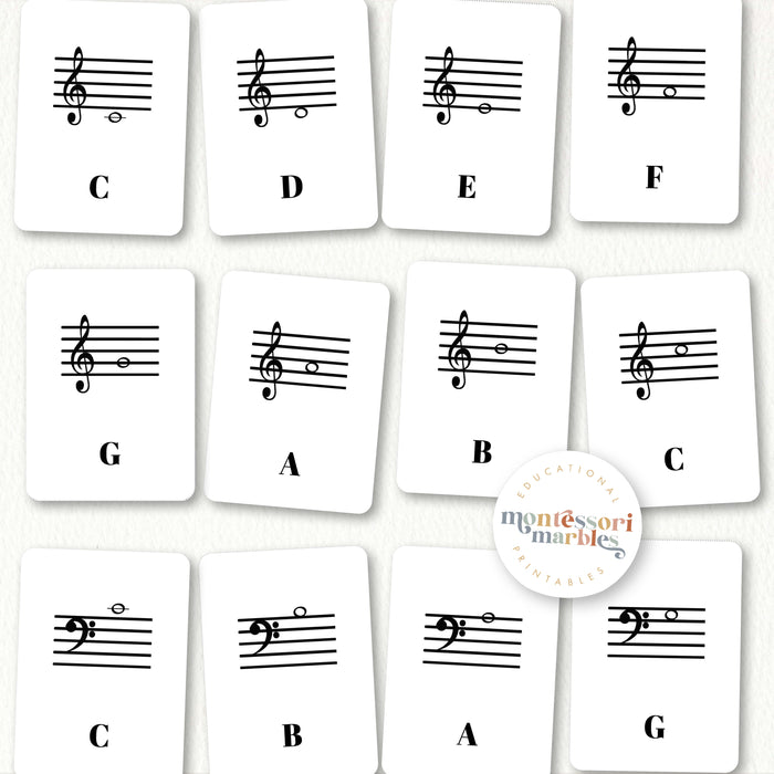 Music Notes Flash Cards
