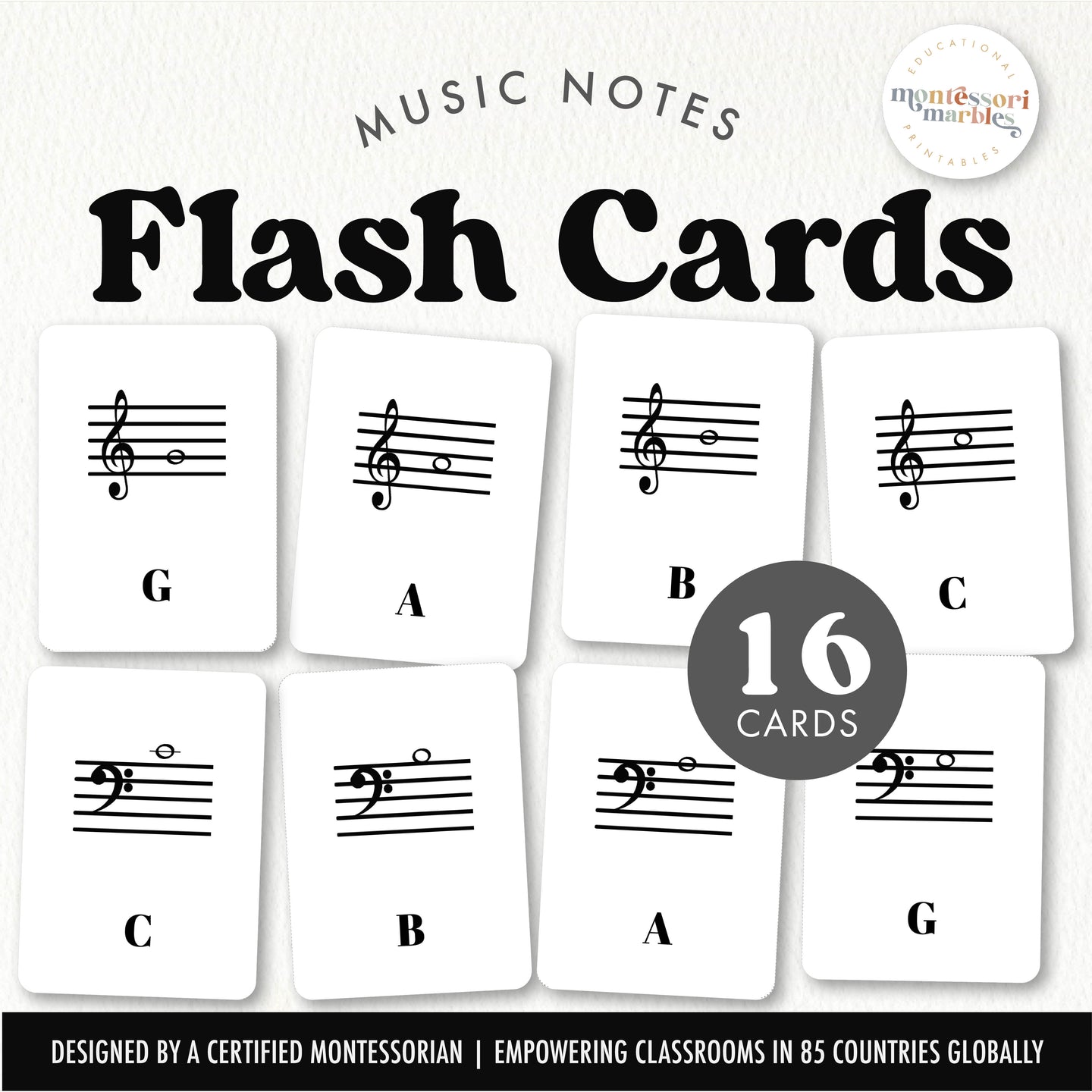 Music Notes Flash Cards