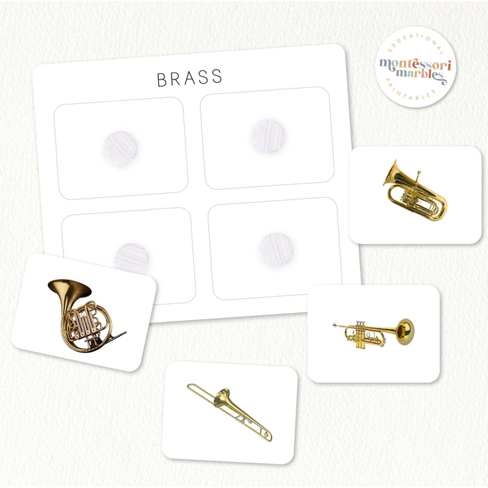Musical Instruments Sorting Cards