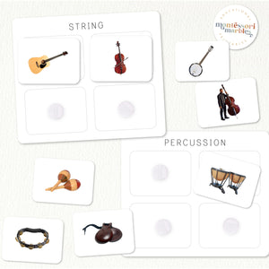 Musical Instruments Sorting Cards
