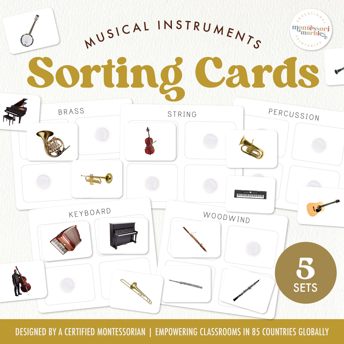 Musical Instruments Sorting Cards | Classification Music Ages 5-8 PDF ...