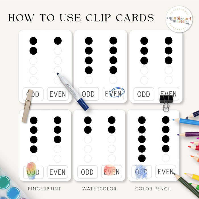 Odd vs Even Clip Cards