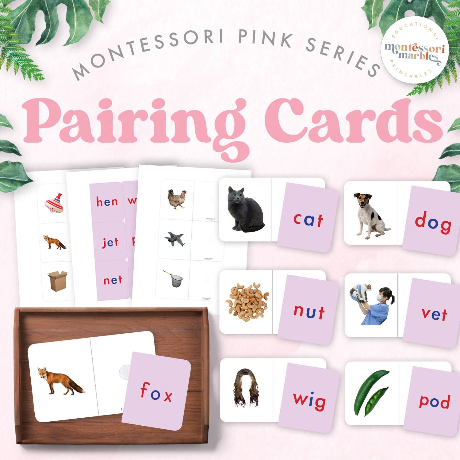 Montessori Pink Series Pairing Cards – Montessori Marbles for Free Montessori Pink Series Printable