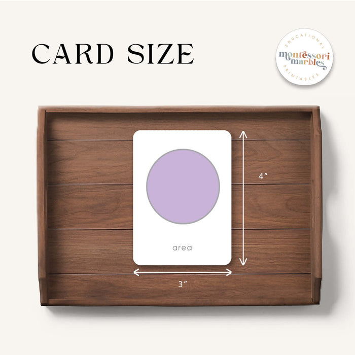 Parts of a Circle Flash Cards