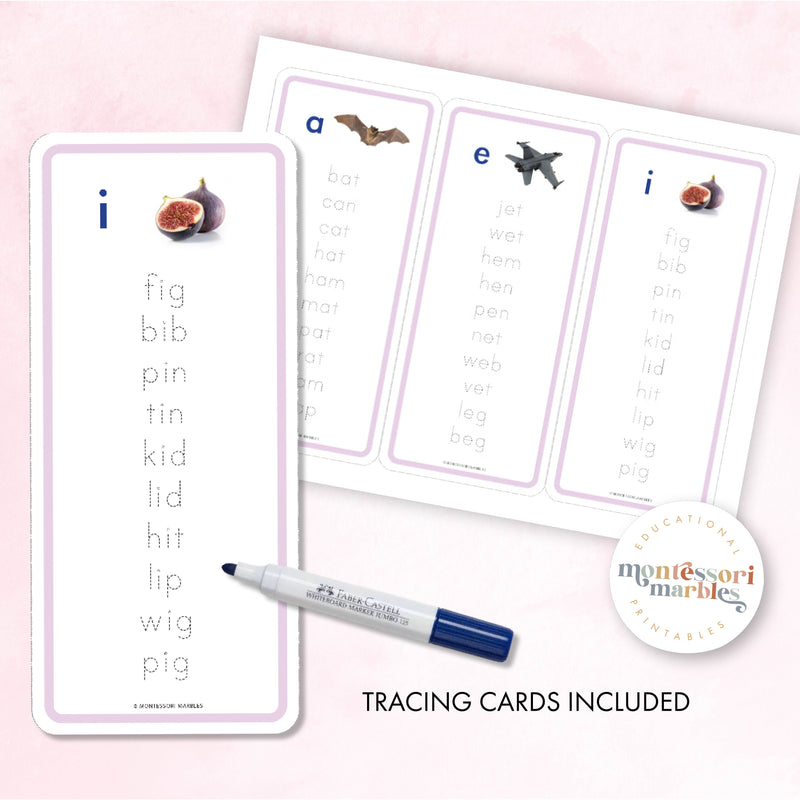 Montessori Pink Series Word Lists