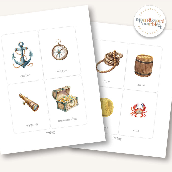 Pirate Objects Flash Cards