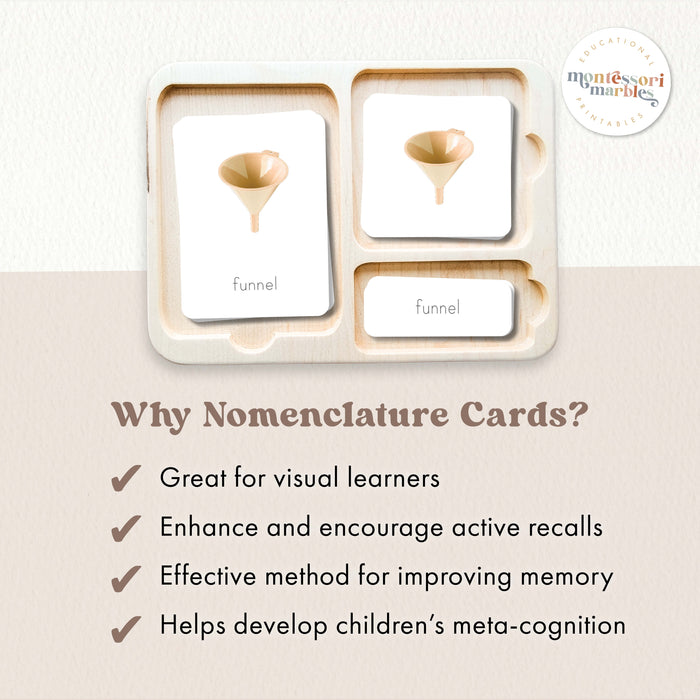 Practical Life Tools Nomenclature Cards